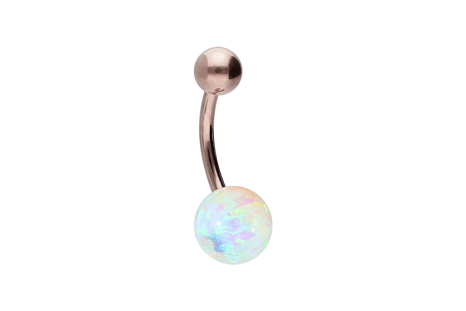 Chirurgenstahl Bananabell Piercing SYNTHETISCHER OPAL + CHIRURGENSTAHL-KUGEL